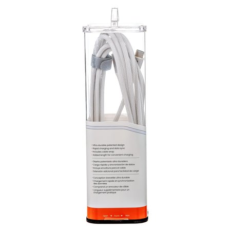 Ventev Chargesync Alloy USB C to Apple Lightning Cable 10ft, White AC10-WHT256521